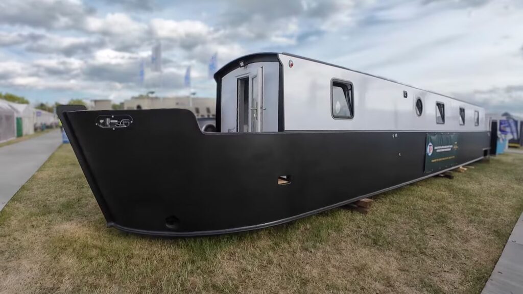 The prototype HDPE boat at Crick, May 2025.