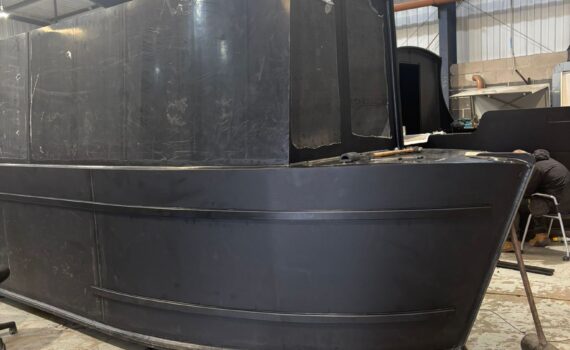 The nearly completed shell at FP Technologies.